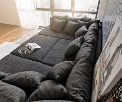 Wohnlandschaft Clovis Schwarz Modulsofa Mit Hocker Modular