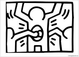 Coloring page for adult of american gothic. Pop Shop 1 By Keith Haring Coloring Pages Arts Culture Coloring Pages Coloring Pages For Kids And Adults