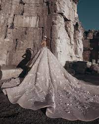 Glittery Floral Bridal Gowns See Through Neck Long Sleeves Ball Gown Wedding Dresses Long Sleeve Ball Gown Wedding Dress Sheer Wedding Dress Royal Wedding Dress
