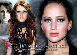 A masterful re-paint of a Jennifer Lawrence doll, by Noel Cruz. Check out  his stuff!