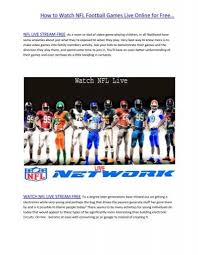 High quality video streaming free on sportsbay. How To Watch Nfl Games Live Online For Free