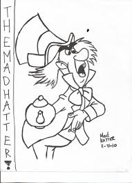 Mad Hatter Alice In Wonderland Coloring Pages For Adults Coloring And Drawing