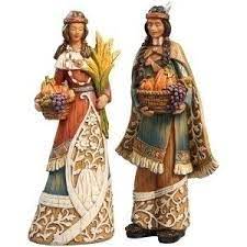 Pilgrim native american indian figurine thanksgiving decoration set of 3. Native Americans Harvest Thanksgiving Pilgrims And Indians Thanksgiving Decorations