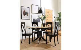 Ibsen extending oak dining table. Hudson Round Painted Black And Oak 90 120cm Extending Dining Table Furniture And Choice Extendable Dining Table Table Furniture Dining Table