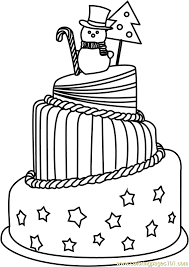 Coloring pages of fairy godmother's magic. Christmas Cake Coloring Page For Kids Free Christmas Celebrations Printable Coloring Pages Online For Kids Coloringpages101 Com Coloring Pages For Kids