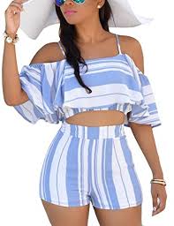 Vilover Women S 2 Piece Outfit Summer Striped Crop Cami Top With Shorts Buy Online In Senegal At Desertcart 63925670