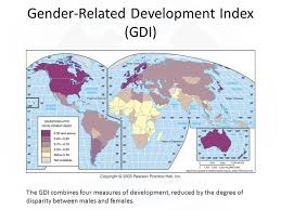 Map Of Gender Related Development Index Gdi Human Geography Ap Human Geography Middle School Daughter
