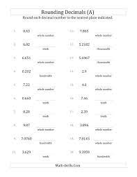 rounding various decimals to various decimal places a