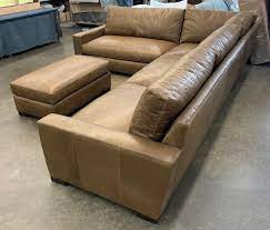 Shop sectional sofas in a variety of styles and designs to choose from for every budget. Braxton Raf L Sectional Sofa In Berkshire Burlap Cushion Option 2 43 Inch Depth Leather Furniture At Leathergroups Com