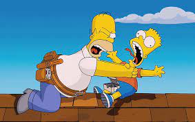 A shallow 8.2 magnitude earthquake struck off the alaskan peninsula late wednesday, the united state. Hd Wallpaper Bart Homer Choke Bart Simpson Illustration Cartoons Sky Blue Wallpaper Flare