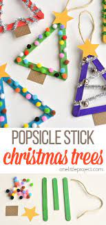 Popsicle Stick Christmas Trees Stick Christmas Tree Christmas Crafts For Kids Holiday Crafts Diy