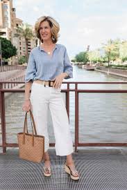 Wide leg cropped pants are not for everyone but keep proportion in mind if you want to try a pair. Wid Leg Cropped Pants For Summer Midlife In Bloom Wide Leg Cropped Pants Casual Wide Leg Pants White Crop Pants