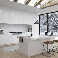 30 black and white kitchen design ideas. Stellen Pull Down Touchless Single Handle Kitchen Faucet White Modern Kitchen Kitchen Design Small Sleek Kitchen