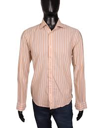 Details About Hugo Boss Mens Shirt Tailored Stripes Orange Size M