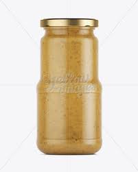 Glass Jar Of Mustard Sauce Mockup In Jar Mockups On Yellow Images Object Mockups