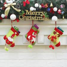 Christmas stocking stuffed with candy canes, vector illustration. 3pcs Set Christmas Stockings Santa Snowman Reindeer Gift Candy Bags Q2f3 Ebay