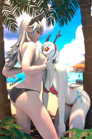2girls artist request bikini lexa (fortnite) outdoors princess  lexa (fortnite) reina (fortnite) yuri 