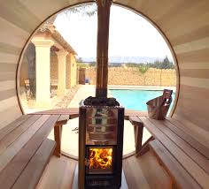 Wood Heated Scenic View Sauna By The Pool Outdoor Sauna Luxury Pools Indoor Sauna