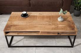 Massiver Couchtisch Iron Craft 115cm Mangoholz Mit Schubladen Riess Ambiente De Couchtisch Massivholz Couchtisch Couchtisch Holz Massiv