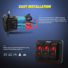 Toggle switches are common components in many different types of electronic circuits. Nilight 90019c 3 Gang Aluminum Rocker Switch Panel Toggle Dash 5 Pin O Nilight Led Light