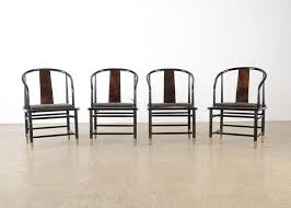 Henredon Black Lacquer James Mont Style Chairs Chair Henredon Burled Wood