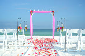 Beach Wedding Decorations By Sunshine Wedding Company For This Destination Wedding In Des Beach Destination Wedding Beach Wedding Colors Beach Wedding Packages