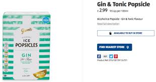 This Supermarket Is Now Selling Prosecco Bellini And Gin Tonic Ice Lollies Gin Tonic Gin Prosecco