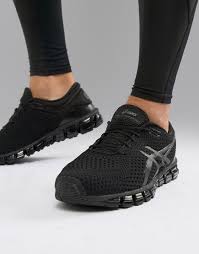 Asics Running Gel Quantum 360 Knit Sneakers In Black Black Asics Asics Running Shoes Gel Asics Running Shoes Running Shoes Outfits