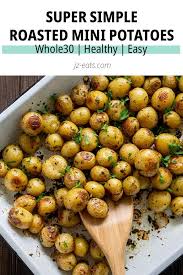 Simple Roasted Mini Potatoes In 2020 Roasted Mini Potatoes Baby Potato Recipes Roasted Easy Potato Recipes