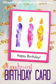 Birthday Crafts For Mom From Kids Handprint Birthday Card Kid Craft Birthday Card Craft Grandma Birthday Card Birthday Cards For Mum