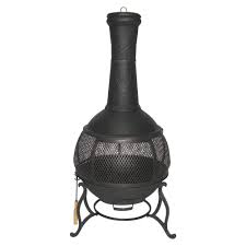 Hampton Bay 54 In Cast Iron Chiminea W129c The Home Depot Chiminea Hampton Bay Outdoor Fireplace