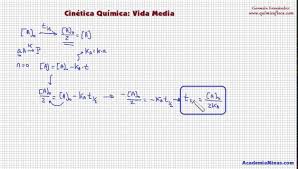Cinetica Quimica La Vida Media Semivida O Tiempo De Semirreaccion Youtube