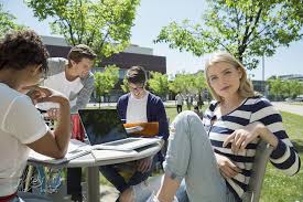 Portrait Confident College Student Studying On Sunny Campus Student Studying Student College Classes