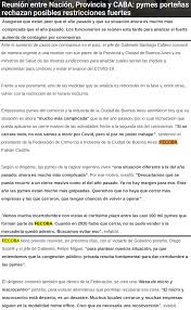 24 de mayo de 2020. Reunion Entre Nacion Provincia Y Caba Pymes Portenas Rechazaron Posibles Restricciones Fuertes Fecoba