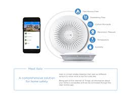 Pulsing blue meant weather alert, pulsing red meant smoke or carbon monoxide. Halo Iot Smoke Alarm Laza Design