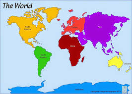 Printable Map Of The 7 Continents With Labelled In A Different Color Continents And Oceans Free Printable World Map World Map Continents