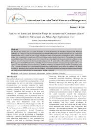 Maybe you would like to learn more about one of these? Pdf Analysis Of Emoji And Emoticon Usage In Interpersonal Communication Of Blackberry Messenger And Whatsapp Application User