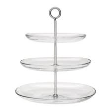 kvittera serving stand 3 tiers clear glass stainless steel ikea in 2021 ikea cake stand serving stand serving platters