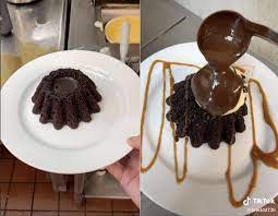 In a microwave safe bowl, combine the baking chips and butter. Chili S Molten Lava Cake Tiktok Claims To Show How The Dessert Gets Made