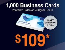 So, feel free to order one sided or two sided business cards or post cards for the same low. 1000 X Business Cards 420gsm Matt Lamination