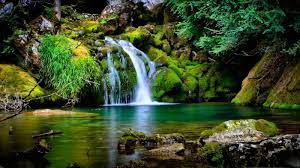 Paisaje naturaleza campo cielo naturales cascada azul natural el agua. Hd Paisaje