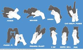 To make a dog, extend your little and ring fingers on one hand while keeping the others in a fist. Official Nintendo Guide To Mario Shadow Puppets Gaming