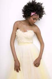 Canary Yellow Wedding Dress Natural Wedding Hairstyles Natural Hair Bride Natural Hair Styles