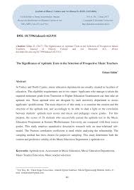 Check spelling or type a new query. Pdf The Significance Of Aptitude Tests In The Selection Of Prospective Music Teachers