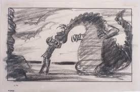 Concept Drawing By Ken Anderson Of Elliot And Pete From Pete S Dragon Disney Art Animation Art Animation Reference