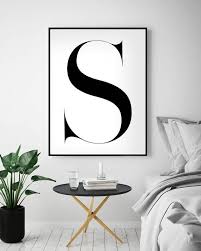 Initial S Print Letter S Printable Letter Letter S Poster Printable Wall Decor Minimalist Art Let Monogram Wall Art Letter Wall Art Wall Decor Printables