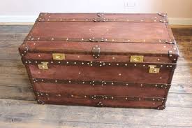We also buy unwanted travel trunks, chests, boxes and suitcases. Bespoke Steamer Trunk Coffee Table In Leather Leather Storage Accessories