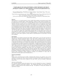 Pejabat pos setapak, pejabat pos taman melawati nearby hotels: Pdf Comparison Of Linear Interpolation Method And Mean Method To Replace The Missing Values In Environmental Data Set