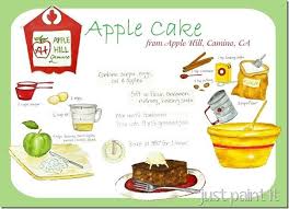 Just Paint It Apple Cake Recipe Illustration Free Printable Apple Cake Recipes Apple Cake Visual Recipes