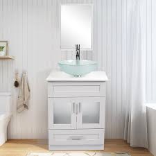 They are sturdy and durable for a long time. Modern Lavatory Stand Mounted Wood Cabinet With Mirror Oval Tempered Glass Sink Top With Single Faucet Hole Kitchen Bath Fixtures Bathroom Fixtures